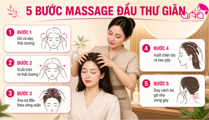 Bài massage kết hợp vuốt, day và gõ nhẹ để giải tỏa mệt mỏi