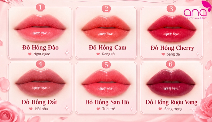 Các sắc độ đỏ hồng được ưa chuộng hiện nay