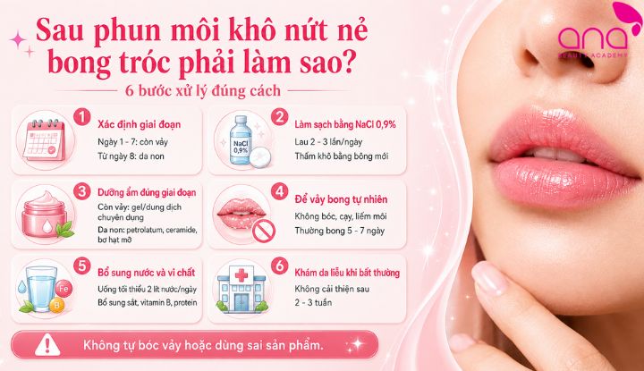 Biện pháp khắc phục tình trạng môi sau phun bị khô nứt