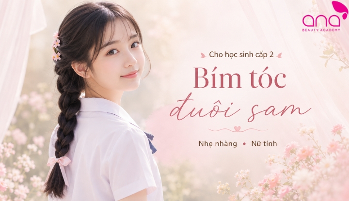 Bím tóc đuôi sam nhẹ nhàng, nữ tính