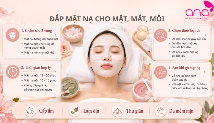 Bước liệu trình chăm sóc da chuyên sâu với mặt nạ