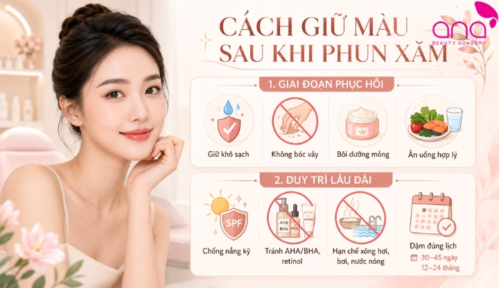 Cách giữ màu sau khi phun xăm