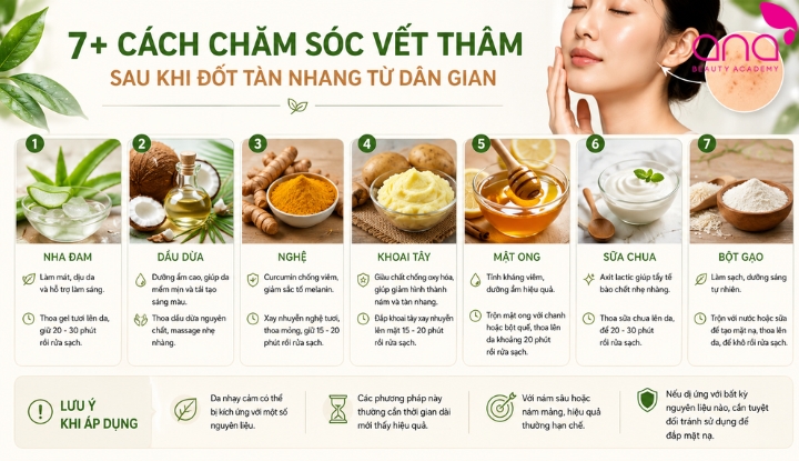 Tham khảo cách chăm sóc vết thâm sau khi đốt tàn nhang từ dân gian