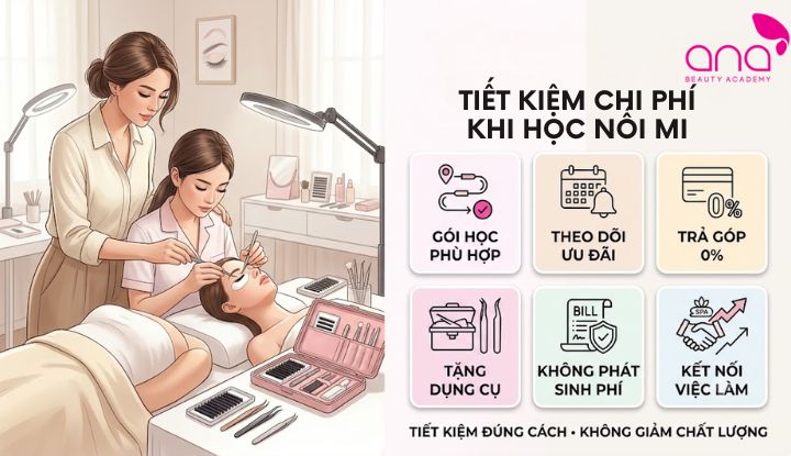 Cách giảm ngân sách học nối mi hiệu quả
