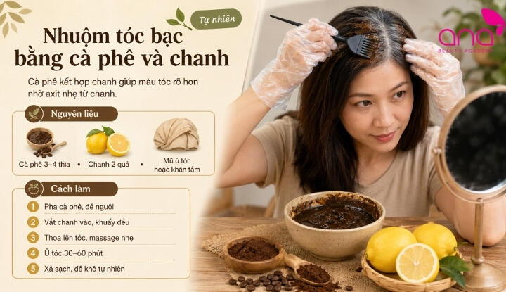 Nhuộm tóc bạc bằng cà phê và chanh
