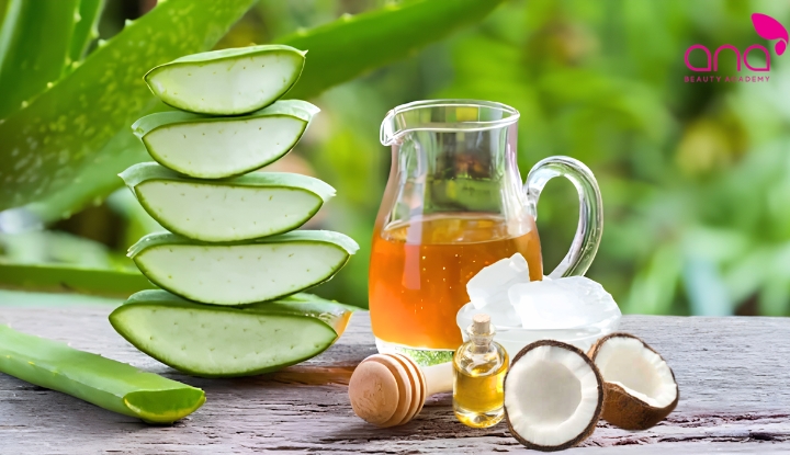 Chăm sóc da bằng lô hội kết hợp dầu dừa