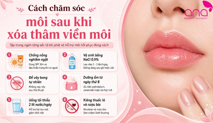 Cách chăm sóc môi sau khi xóa thâm viền môi