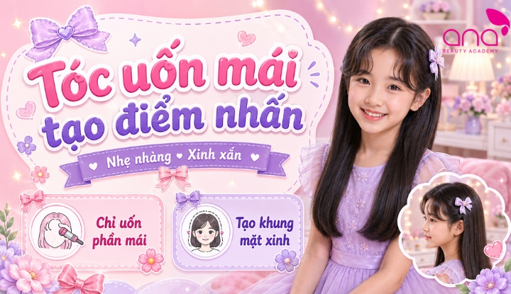 Tóc uốn mái tạo điểm nhấn
