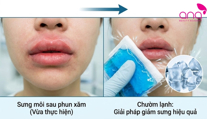 Chườm lạnh giảm sưng