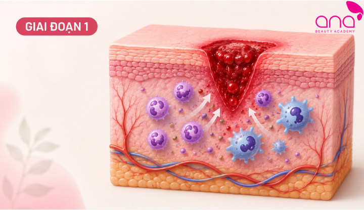 Cơ thể cầm máu, làm sạch tổn thương và ngăn nhiễm khuẩn