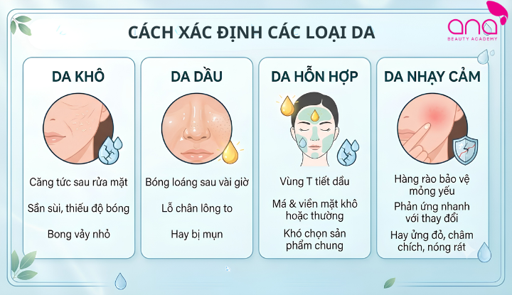 Đặc điểm và cách nhận biết các loại da