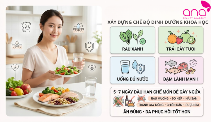 Dinh dưỡng cung cấp dưỡng chất phục hồi da