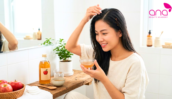 Giấm táo hỗ trợ cân bằng môi trường da đầu