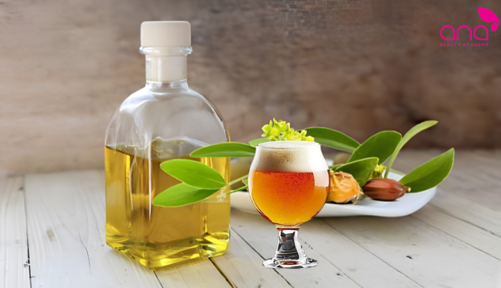Gội đầu bằng bia và jojoba giúp dưỡng ẩm ngọn tóc 