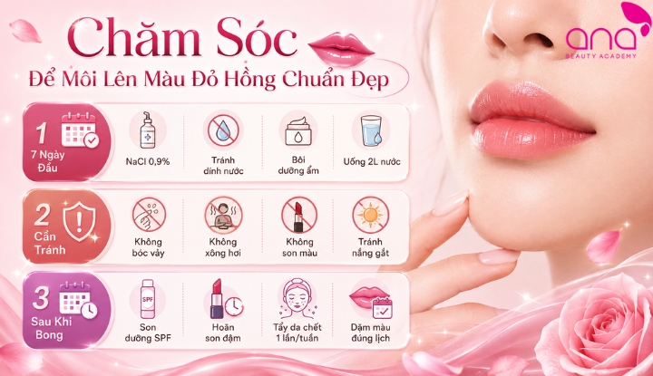 Cách chăm sóc để môi lên màu đỏ hồng chuẩn đẹp