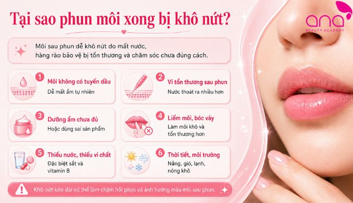 Khô nứt sau phun liên quan đến tổn thương và cách chăm sóc