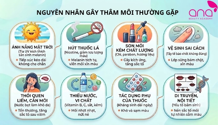 Nguyên nhân gây thâm môi