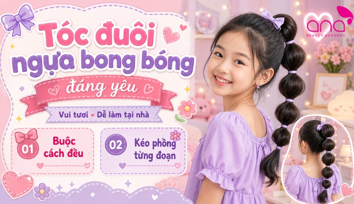 Tóc đuôi ngựa bong bóng đáng yêu