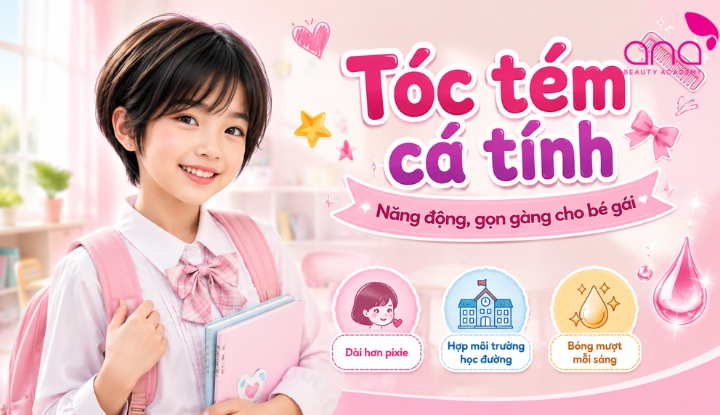 Tóc tém cá tính cho bé gái