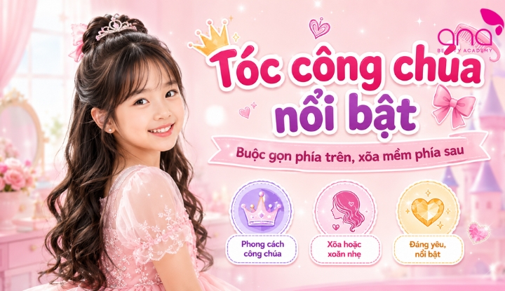 Tóc công chúa nổi bật cho bé gái