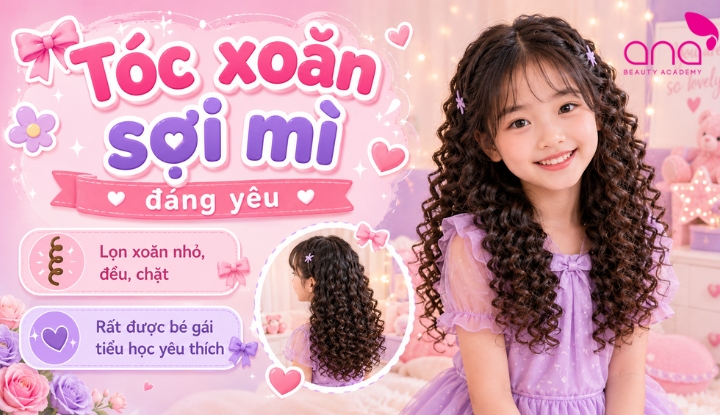 Tóc xoăn sợi mì đáng yêu