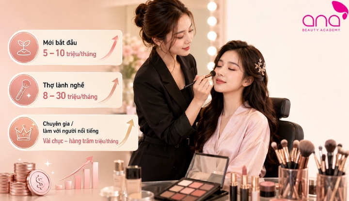 thu nhập nghề makeup