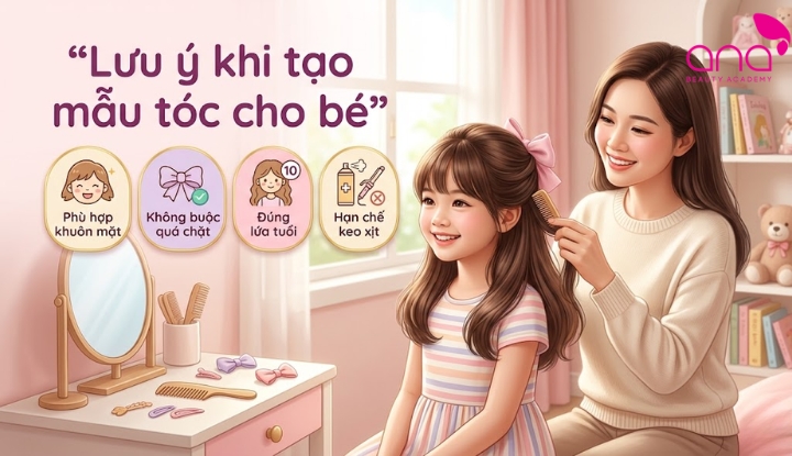 Lưu ý khi tạo mẫu tóc cho bé gái 10 tuổi