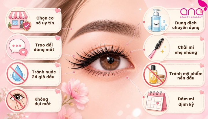 Chuẩn bị trước khi nối mi đuôi cá
