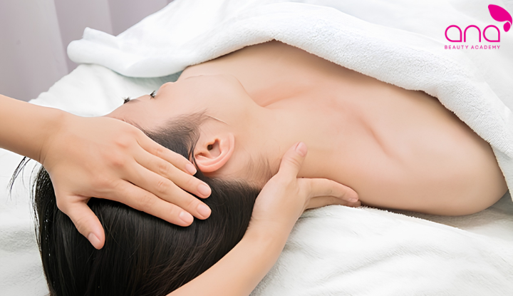 Massage nhẹ vùng đầu, cổ, vai và gáy