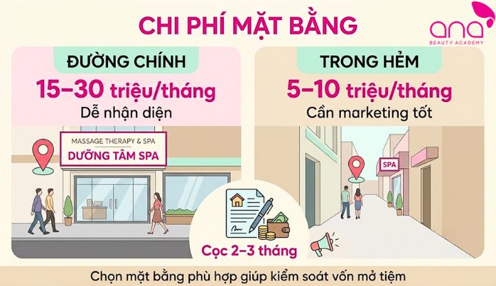 Mặt bằng ảnh hưởng trực tiếp đến ngân sách và khả năng hút khách