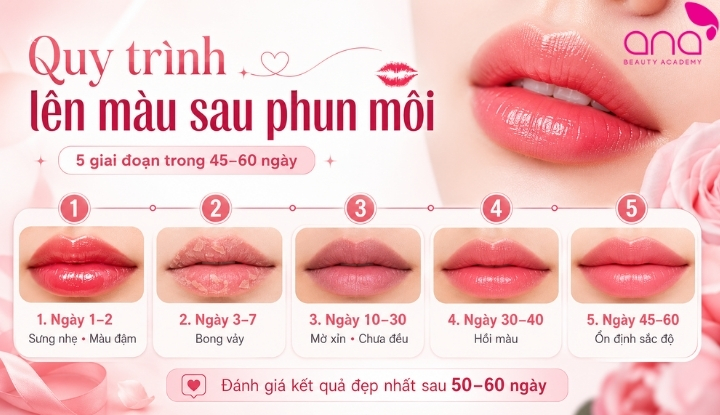 Quy trình lên màu sau khi phun môi