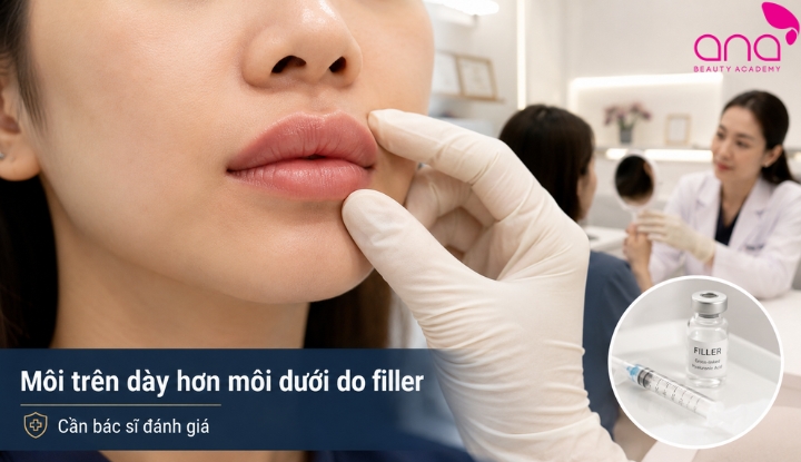 môi lệch do filler