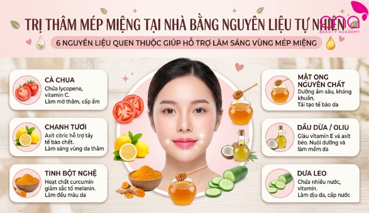 Trị thâm mép miệng tại nahf bằng nguyên liệu tự nhiên