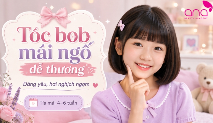 Tóc bob mái ngố dễ thương