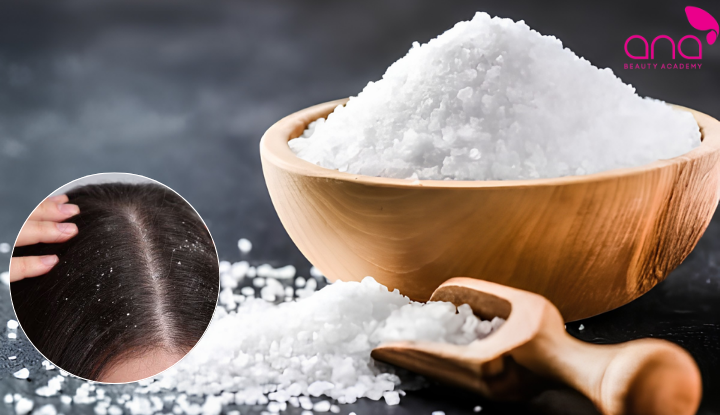 Muối hỗ trợ loại bỏ vảy gàu và bả nhờn