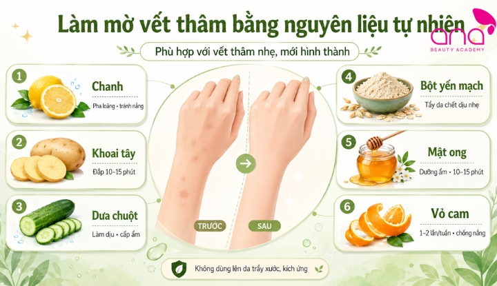 Nguyên liệu tự nhiên trị thâm tay