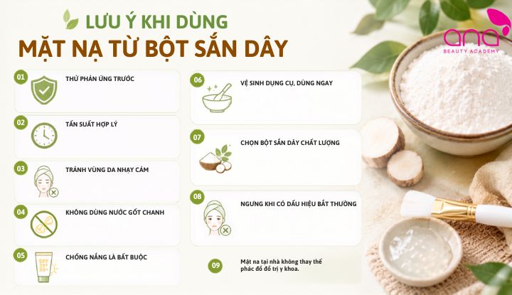 Nguyên tắc đắp mặt nạ bột sắn dây an toàn