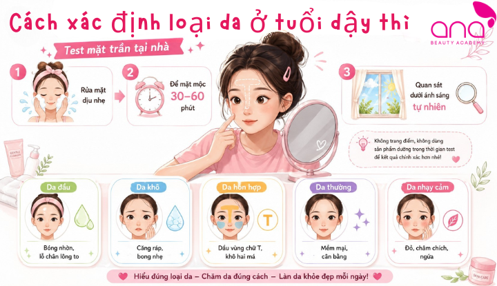 Nhận biết 5 loại da mặt qua quan sát