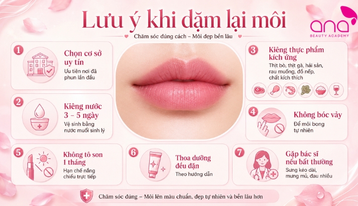 Một số lưu ý khi dặm lại môi