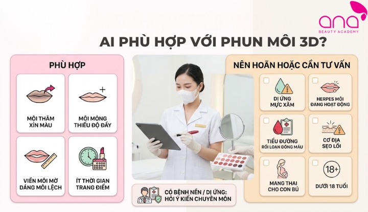 Những ai phù hợp với phun môi 3D?