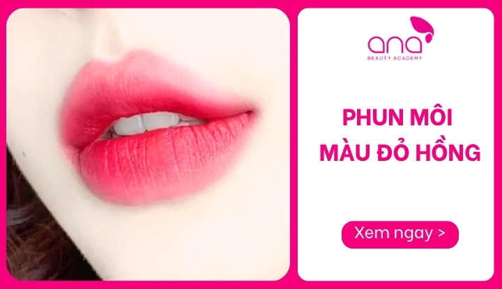 phun môi màu đỏ hồng