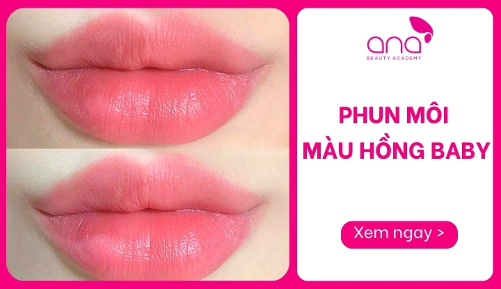 phun môi màu hồng baby