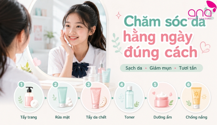 Quy trình skincare cơ bản giúp da sạch khỏe