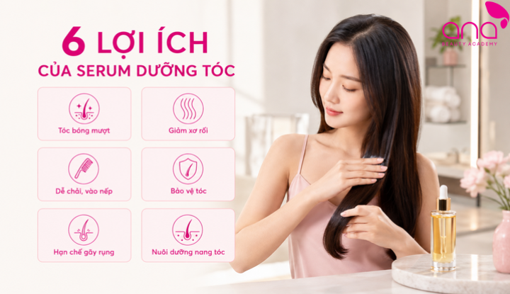 Serum giúp giảm xơ rối, tăng độ bóng và bảo vệ sợi tóc