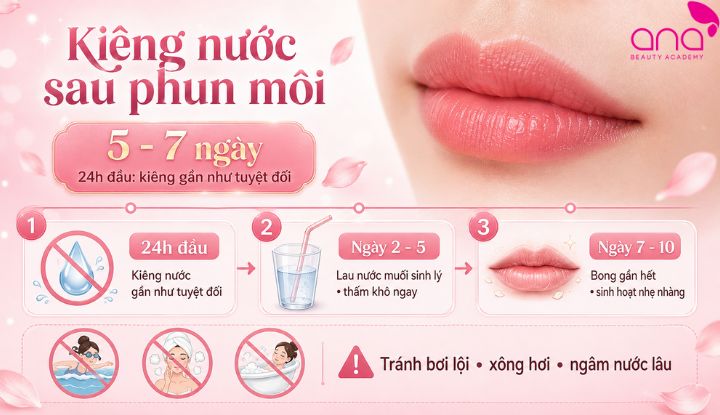Thời gian hạn chế nước sau khi phun môi