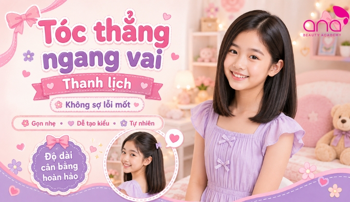 Tóc thẳng ngang vai thanh lịch