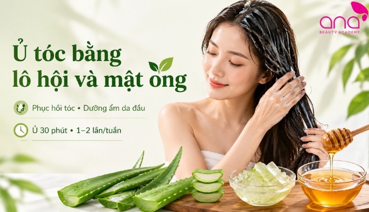 Ủ tóc bằng lô hội và mật ong