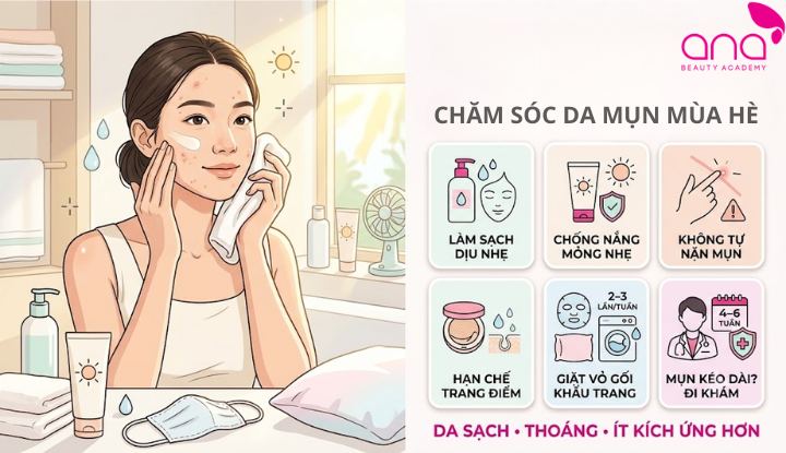 Ưu tiên làm sạch dịu nhẹ và tránh tác động làm mụn viêm nặng hơn
