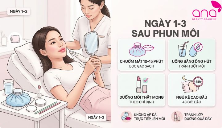 Vệ sinh nhẹ nhàng và chườm mát trong những ngày đầu