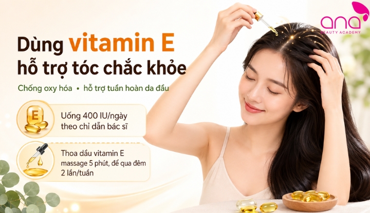 Dùng vitamin E hỗ trợ tóc chắc khỏe